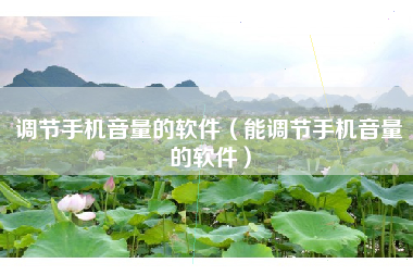 调节手机音量的软件（能调节手机音量的软件）