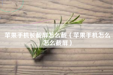苹果手机长截屏怎么截（苹果手机怎么怎么截屏）