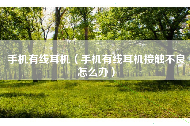 手机有线耳机（手机有线耳机接触不良怎么办）