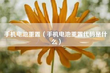 手机电池重置（手机电池重置代码是什么）