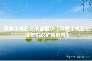 苹果手机怎么设置指纹（苹果手机怎么设置指纹解锁屏幕）