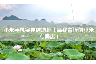 小米手机实体店地址（离我最近的小米专卖店）