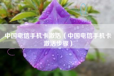 中国电信手机卡激活（中国电信手机卡激活步骤）