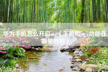 华为手机怎么开启otg（手机的ot g功能在哪里开启）