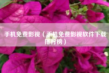 手机免费影视（手机免费影视软件下载排行榜）
