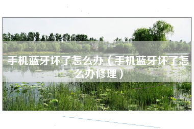 手机蓝牙坏了怎么办（手机蓝牙坏了怎么办修理）