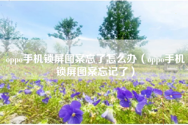 oppo手机锁屏图案忘了怎么办（oppo手机锁屏图案忘记了）