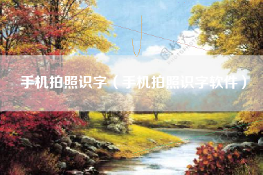 手机拍照识字（手机拍照识字软件）