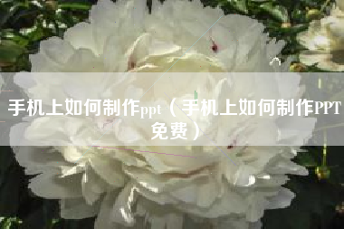 手机上如何制作ppt（手机上如何制作PPT免费）