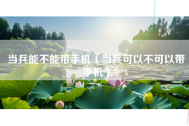 当兵能不能带手机（当兵可以不可以带手机）