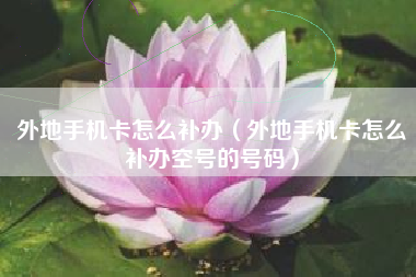 外地手机卡怎么补办（外地手机卡怎么补办空号的号码）