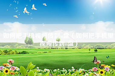 如何把手机视频传到u盘（如何把手机里视频传到u盘）