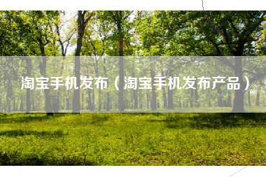 淘宝手机发布（淘宝手机发布产品）