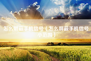 怎么屏蔽手机信号（怎么屏蔽手机信号小范围）