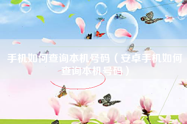 手机如何查询本机号码（安卓手机如何查询本机号码）