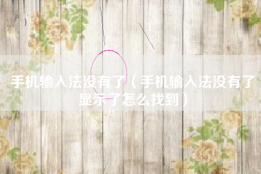 手机输入法没有了（手机输入法没有了显示了怎么找到）