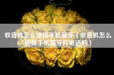 收音机怎么连接手机蓝牙（收音机怎么连接手机蓝牙打电话的）
