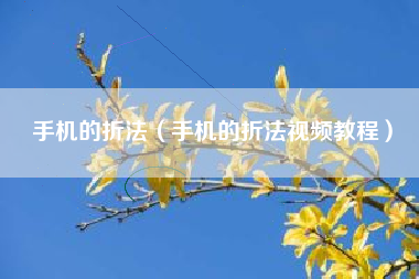 手机的折法（手机的折法视频教程）