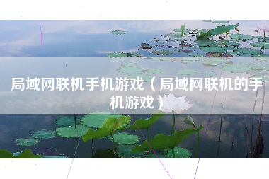 局域网联机手机游戏（局域网联机的手机游戏）