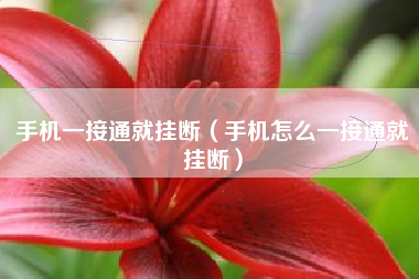 手机一接通就挂断（手机怎么一接通就挂断）