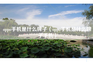 oppo手机是什么牌子（oppo手机是什么牌子手机）