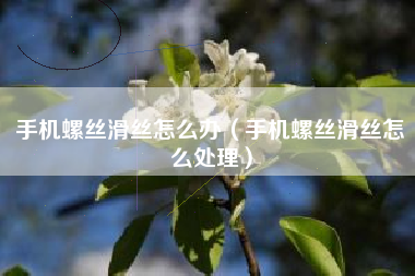 手机螺丝滑丝怎么办（手机螺丝滑丝怎么处理）
