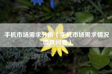 手机市场需求分析（手机市场需求情况调查问卷）