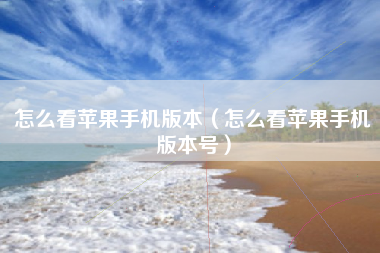怎么看苹果手机版本（怎么看苹果手机版本号）