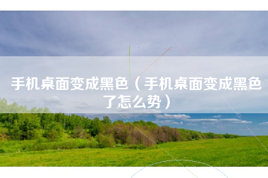 手机桌面变成黑色（手机桌面变成黑色了怎么势）