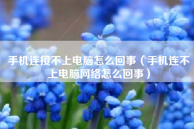 手机连接不上电脑怎么回事（手机连不上电脑网络怎么回事）