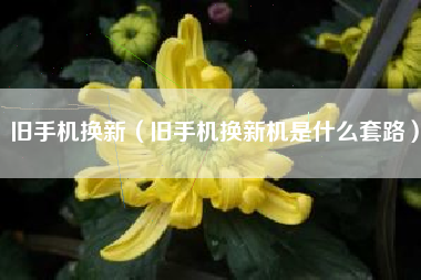 旧手机换新（旧手机换新机是什么套路）