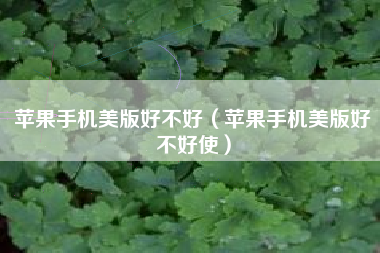 苹果手机美版好不好（苹果手机美版好不好使）