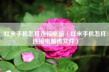 红米手机怎样连接电脑（红米手机怎样连接电脑传文件）