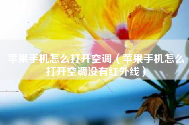 苹果手机怎么打开空调（苹果手机怎么打开空调没有红外线）