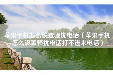 苹果手机怎么设置骚扰电话（苹果手机怎么设置骚扰电话打不进来电话）
