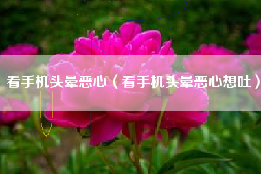 看手机头晕恶心（看手机头晕恶心想吐）