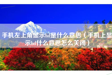 手机左上角显示hd是什么意思（手机上显示hd什么意思怎么关闭）