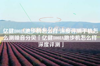 亿健8008A跑步机怎么样 深度评测手机怎么测噪音分贝「亿健8008A跑步机怎么样 深度评测」