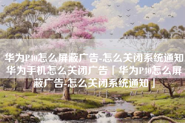 华为P40怎么屏蔽广告-怎么关闭系统通知华为手机怎么关闭广告「华为P40怎么屏蔽广告-怎么关闭系统通知」