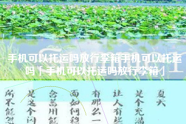 手机可以托运吗放行李箱手机可以托运吗「手机可以托运吗放行李箱」