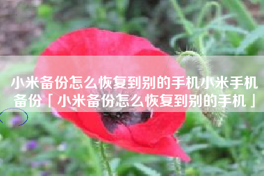小米备份怎么恢复到别的手机小米手机备份「小米备份怎么恢复到别的手机」