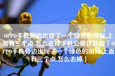OPPO手机旁边出现了一个绿色的图标,上面有三个点,怎么去掉手机公里计数器「OPPO手机旁边出现了一个绿色的图标,上面有三个点,怎么去掉」