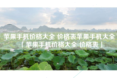 苹果手机价格大全 价格表苹果手机大全「苹果手机价格大全 价格表」