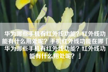 华为哪些手机有红外线功能？红外线功能有什么用处呢？手机红外线功能在哪「华为哪些手机有红外线功能？红外线功能有什么用处呢？」
