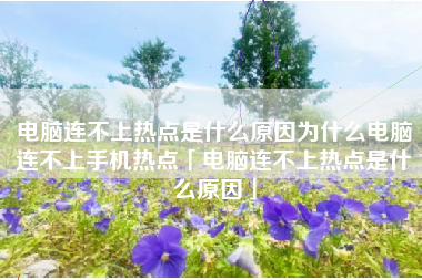 电脑连不上热点是什么原因为什么电脑连不上手机热点「电脑连不上热点是什么原因」