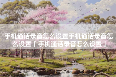 手机通话录音怎么设置手机通话录音怎么设置「手机通话录音怎么设置」