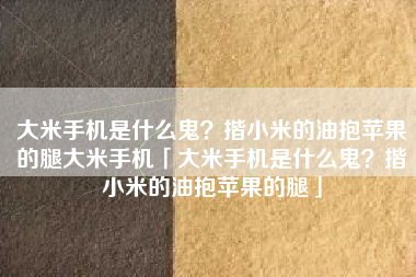 大米手机是什么鬼？揩小米的油抱苹果的腿大米手机「大米手机是什么鬼？揩小米的油抱苹果的腿」