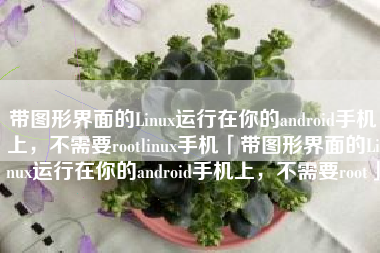 带图形界面的Linux运行在你的android手机上，不需要rootlinux手机「带图形界面的Linux运行在你的android手机上，不需要root」