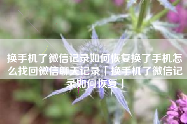 换手机了微信记录如何恢复换了手机怎么找回微信聊天记录「换手机了微信记录如何恢复」