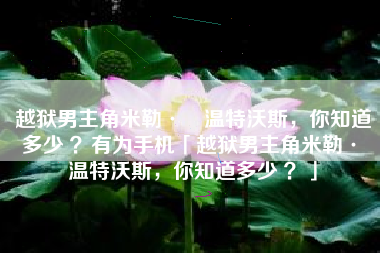 越狱男主角米勒·​温特沃斯，你知道多少 ？有为手机「越狱男主角米勒·​温特沃斯，你知道多少 ？」